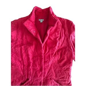 J. JILL Womens Jacket Top Size Medium Red Floral Snap Closure